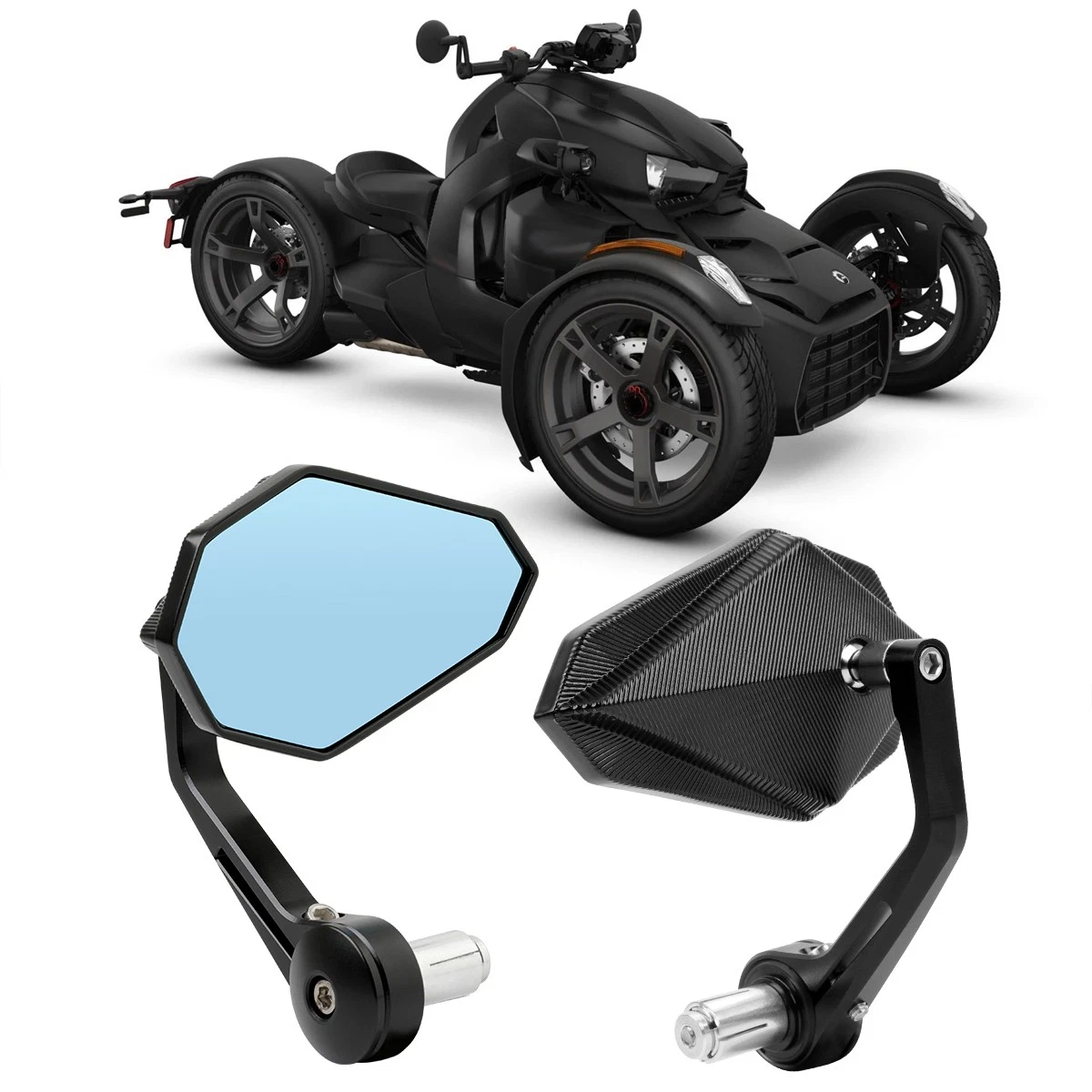 CNC Anti-Glare Motorcycle 7/8'' Handle Bar End Side Mirrors For Can-Am Ryker 900