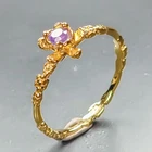 Jewellery Natural Amethyst Ring 925 Sterling Silver Size 6.5 /R463022