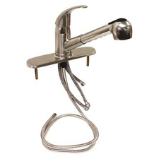 DOMINION FAUCETS 77-2110 Low Arc Pull Out,Brushed Nickel,1.8gpm 45L023