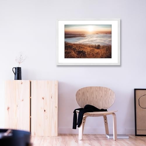 24x36 Poster Frame,Natural Solid Wood White Picture Frames with Polished - Picture 7 of 8