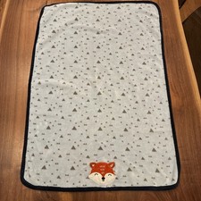Parent's Choice Blue Fox Face Baby Blanket Triangles Fleece Walmart 30x40