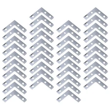 Pack of 40 Silver L Shape Bracket Joint Support Flat Plate Bracket Right Angle C