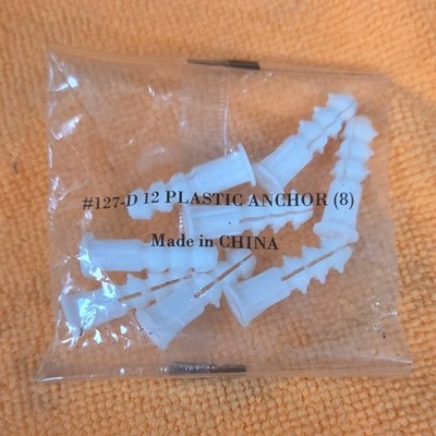 12 packs of 8 (1'') plastic anchors 