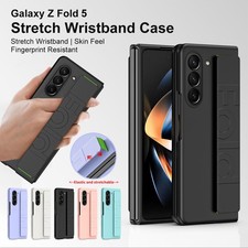 For Samsung Galaxy Z Fold 6/5/4/3 Rugged Shockproof Case Elastic Wristband Strap