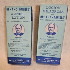 Pair of Vintage Dr. A C Daniels  Wonder Lotion Boxes - 1940s Veterinary Medicine