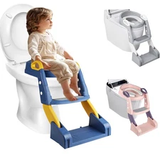 2 in1 Kids Potty Training Seat with Step Stool Ladder Child Toddler Toilet Kids 