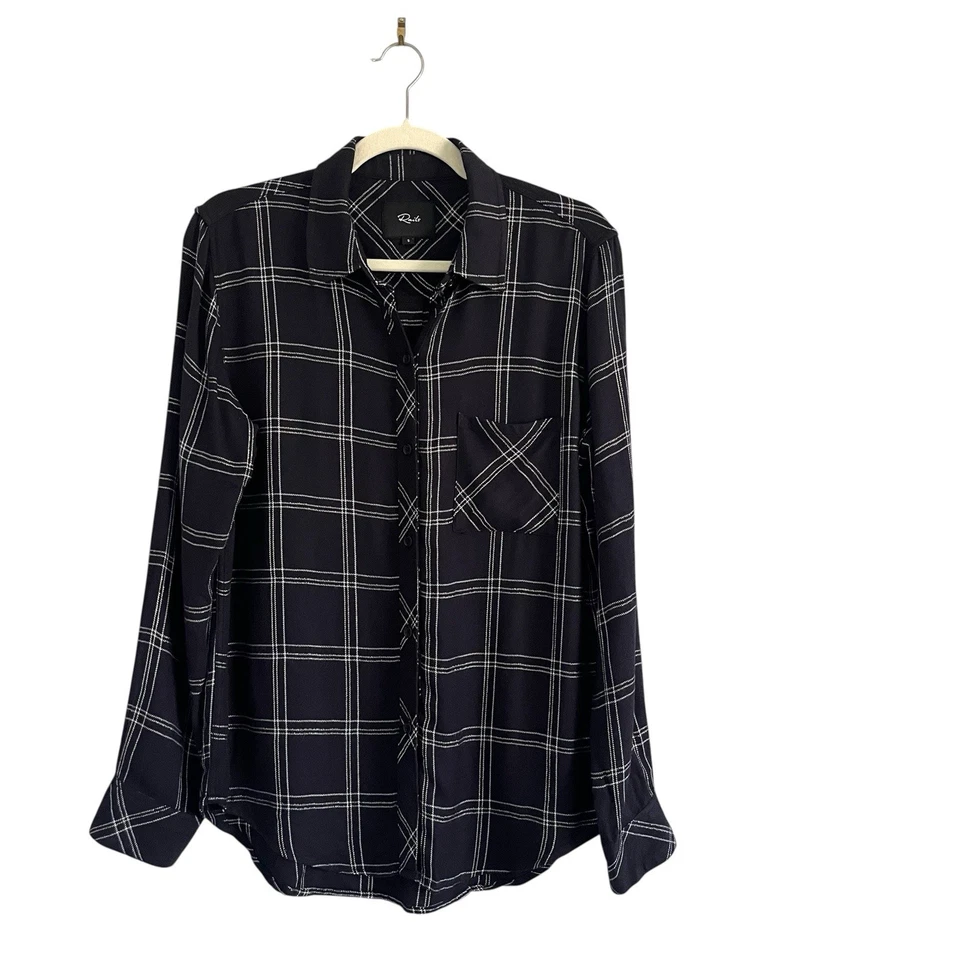 Rails Hunter Shirt in Navy Snow Plaid Size Small cabin core Western cowgirl top - Image 2 of 4