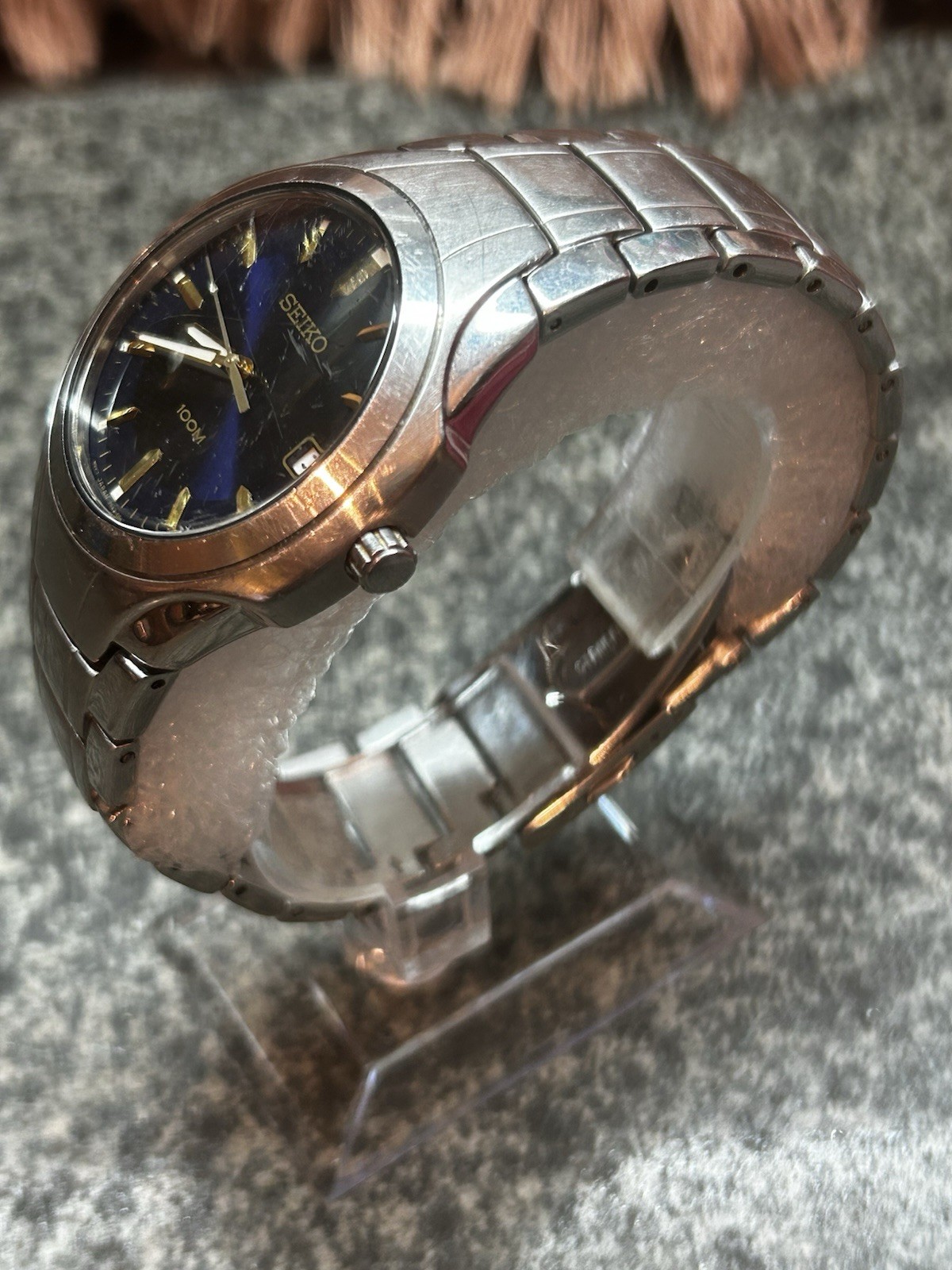Seiko 7N42 0DE0 Blue Dial Stainless Steel Watch With Day image 5