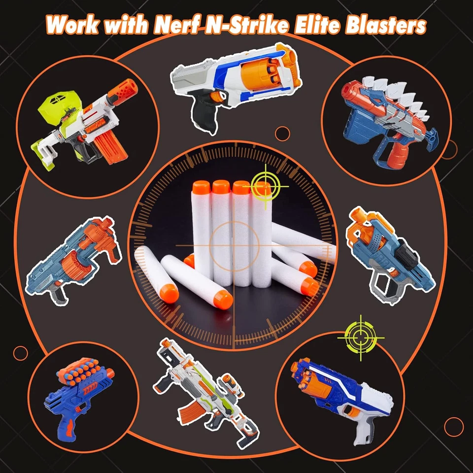 100PCS Refill Darts Glow in the Dark Bullets Pack for Nerf Elite 2.0 Blasters - Image 4 of 4