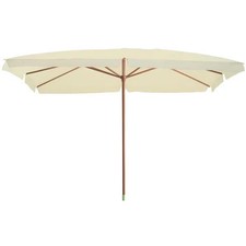 Ombrellone Rettangolare in Legno 3x4 Ecru con Palo Centrale da Giardino