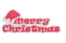 MERRY CHRISTMAS - Embroidered Sew/Iron-On Patch
