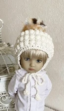 Tiger Tail Bobble Hat for 13” Effner Little Darling by Sunny Designs Oregon,USA