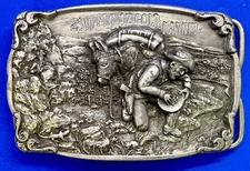 2nd Pic AZ Gold Panning Vintage 1984 Bergamot Brass Works Belt Buckle  I-L50