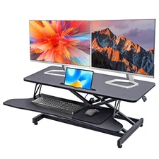 CXRCY 36" Standing Desk Converter - Height Adjustable Office Desk Riser (Black)