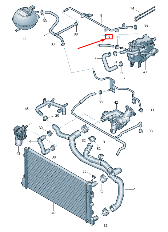 NOUVEAU DURITE MOTEUR SKODA RAPID NH CRACK 04B121086A ORIGINAL