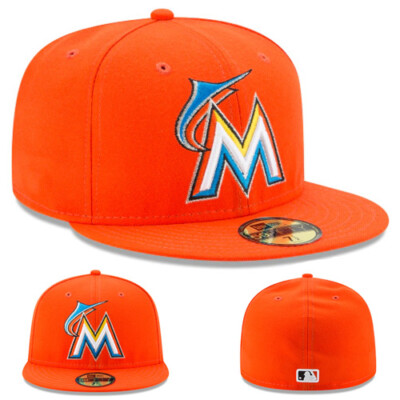 New Era MLB Miami Marlins 5950 Youth Fitted Hat Official Kid's Baseball Cap