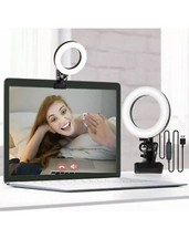 Video Conference Lighting Kit, LED Ring Light w Clip Clamp Selfie TIK Tok