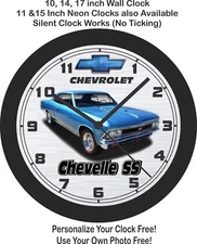 1966 Chevrolet Chevelle SS  10 Inch Wall Clock-Choose 1 of 5