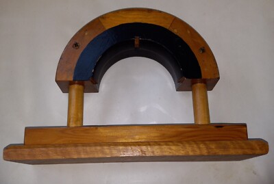  Industrial Chic ''Libra'' Candle Holder '40s Pine & Mahogany 1 Of A Kind Unique 