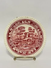 Vintage Copeland Spode’s Tower, Red Decorative Saucer, England