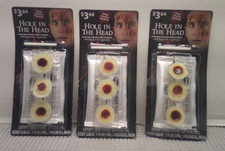 Lot of 3 Fun World Latex HOLE IN THE HEAD PROSTHETIC BLOOD COSTUME Halloween