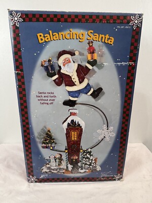Christmas Balancing Santa Clause Rocking Metal Holiday Decor Costco New Open Box