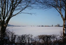Photo 6x4 Early morning snow scene Bromsash The winter cereal crop lies h c2010