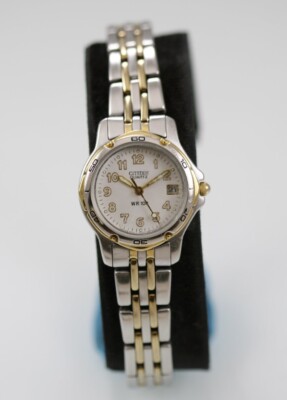 Citizen Women Watch Stainless Steel Silver Gold 30m Battery 