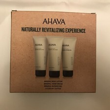 Ahava Naturally Trio 3 pc Gift Set Mineral Hand Cream Lotion Shower Gel New