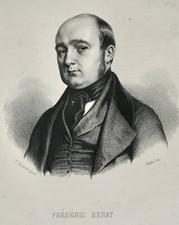 FREDERIC BERAT CHANSONNIER (1801-1855) ROUEN PORTRAIT ENGRAVING 19th century