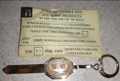 Vintage Uncut 1956 up Ford Key Blank Key Chain Galaxie Mercury Mustang Fairlane 