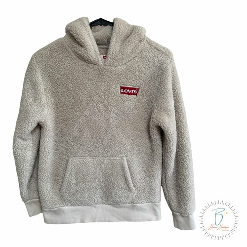 Levi's Off White Sherpa Batwing Hoodie 