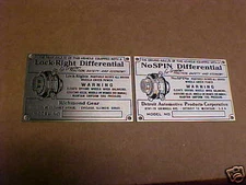 Lock - Right & No Spin Differential data plate acid etched aluminum CHOICE