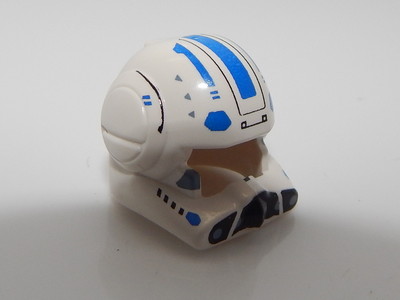 Lego Star Wars Helmet Clone Pilot with Open Visor and Blue Markings Pattern  #H17
