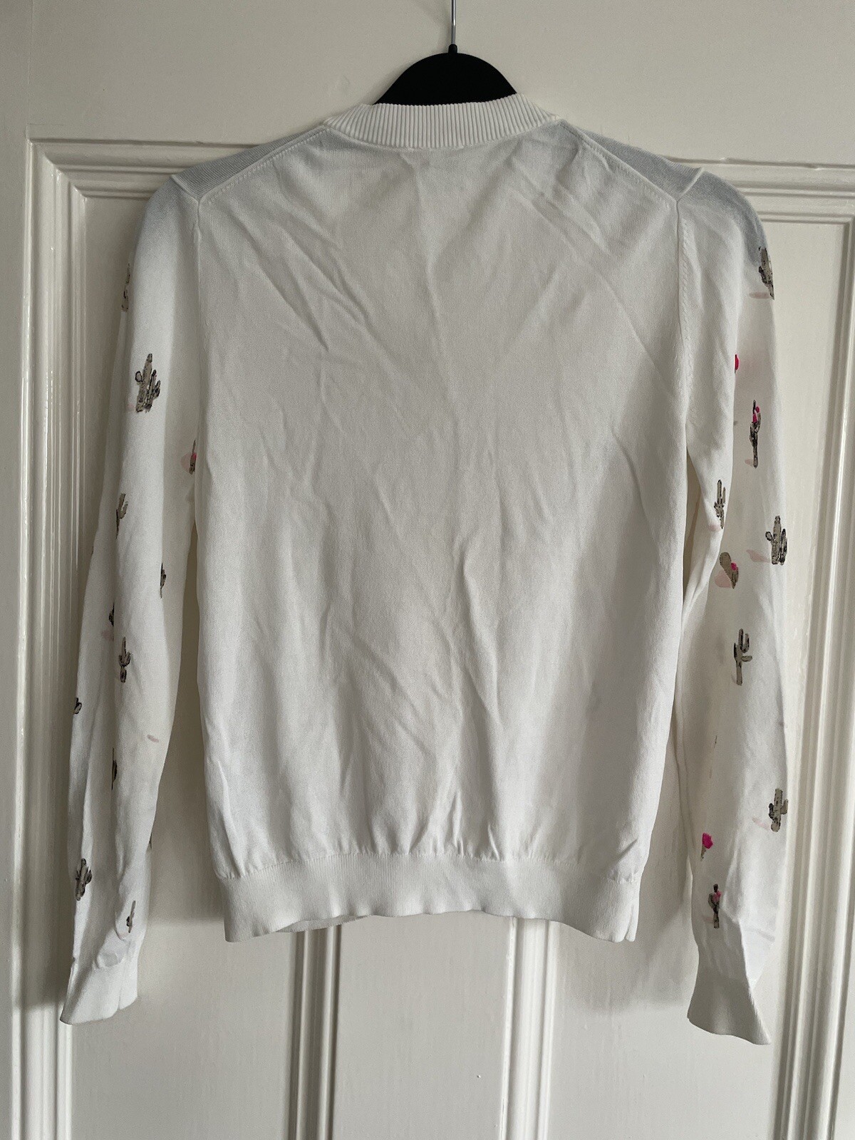 Kenzo Paris White Cactus Cardigan Jumper top Button Down Pink Small y2k image 5
