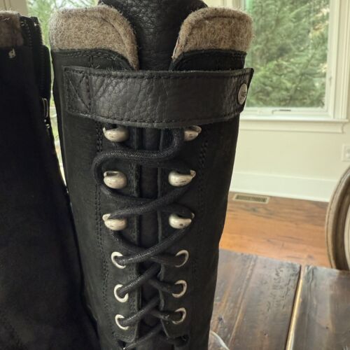 Ugg Australia Black Leather & Suede Smithfield Tall Boot-Women's Size 5.5 EUC - Picture 5 of 17