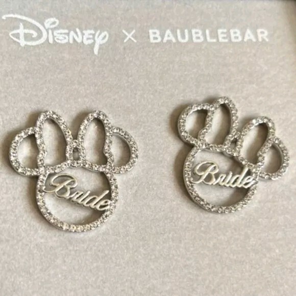 【Baublebar】★ピアス★ Minnie Mouse Bride Drop Earrings NIB Disney × Baublebar Minnie Mouse BRIDE Rhinestone