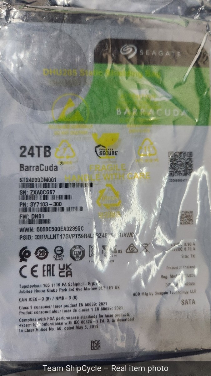 DAMAGED * Seagate Internal Hard Drive ST24000DM001 24TB 7200 RPM