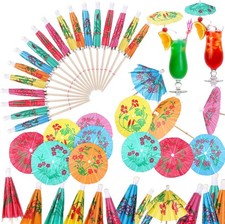 288 Pieces Cocktail Umbrella for Drink Assorted Paper 4 Inch Umbrella Tooth