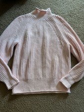 J Crew Roll Neck Sweater Women's S Pink Fisherman Oarsman Preppy Capsule Chunky