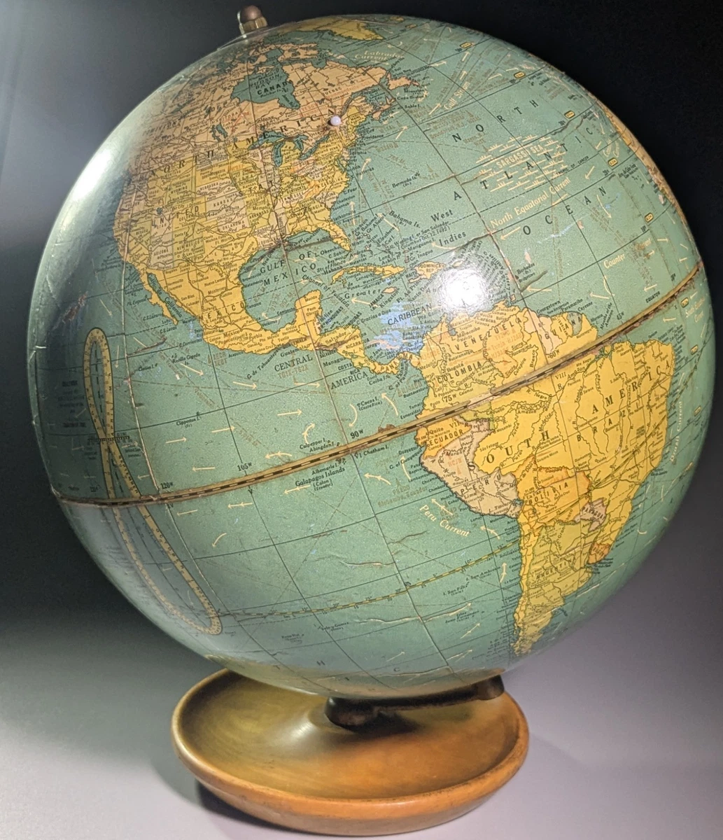 George F. Cram Co. Vintage Original Antique World Globes
