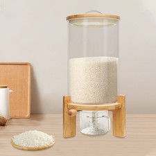 Rice Dispenser Airtight Glass Grain Storage C...
