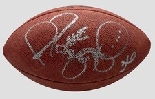 Jerome Bettis HOF/Eddie George Signed/Auto NFL Leather Football JSA 205448