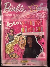 BARBIE TOGETHER WE SHINE, PANINI STICKER ALBUM  5 PACKETS, ORIGINAL PACKING