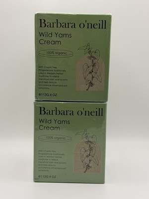 Lot 2 Barbara O'Neill Wild Yam Cream 4 oz Sealed Box Exp.  06/18/27 100% Organic