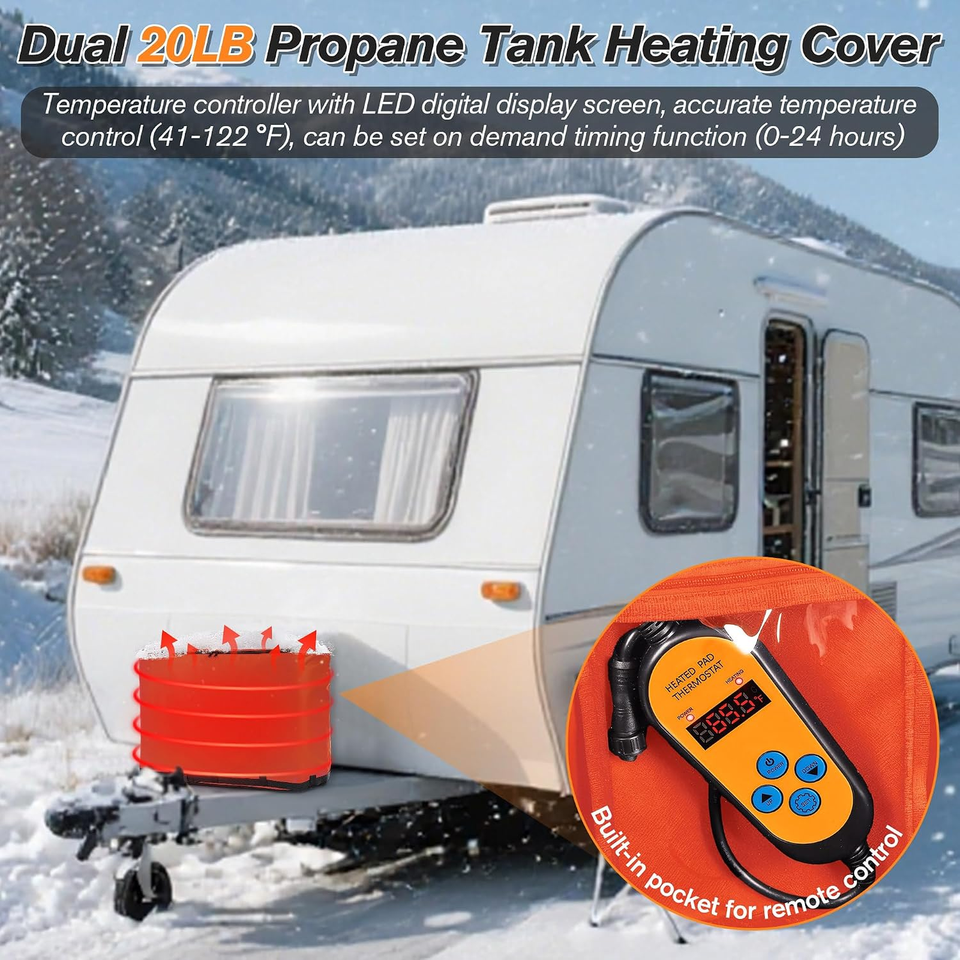 Dual Propane Tank Heater Blanket Thermostat Control (41-122°F) and ...