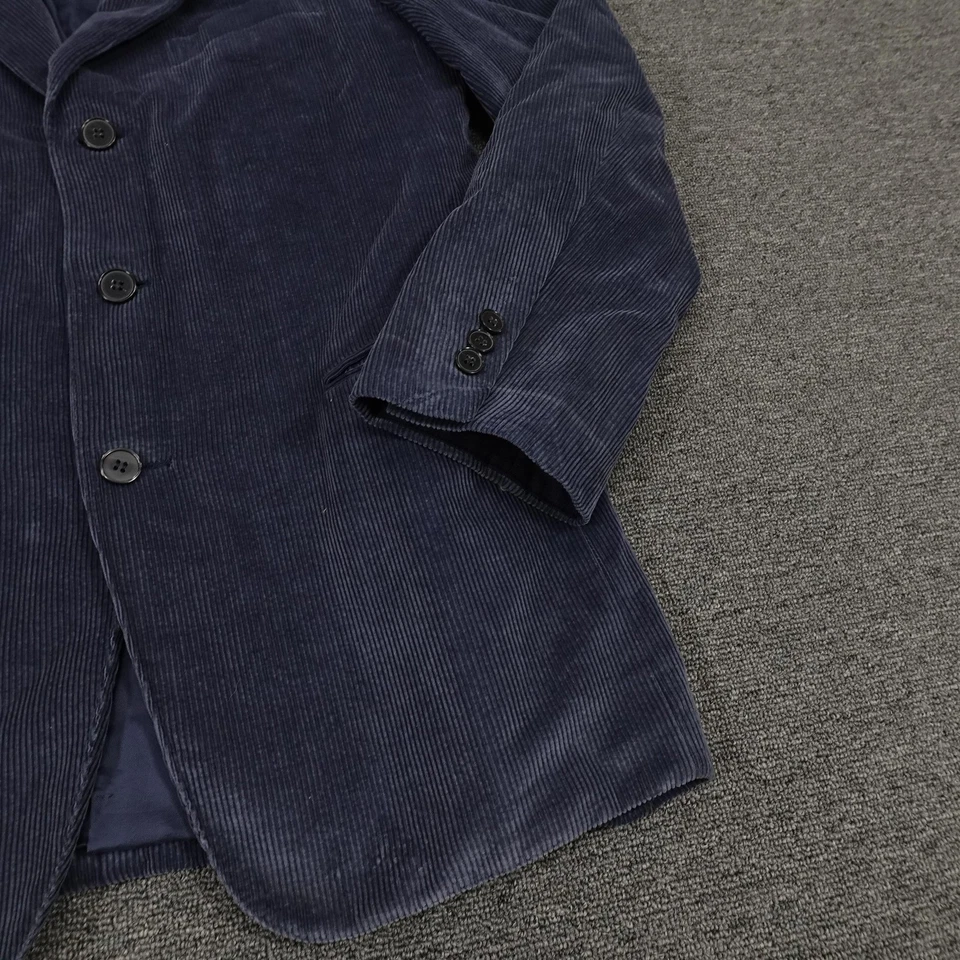 Blazer Ermenegildo Zegna Para Hombres 40R Azul Piel de Seda Pana Abrigo Deportivo Chaqueta Foto 4 de 4