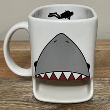 Lenny Mud Shark Week Mug Ceramic Milk & Cookie Dunk Cup USA Jaws and Scuba Diver