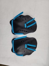 Speedo Nemesis Contour Swim Hand Paddles Adult Sz Small S, Black Blue Training