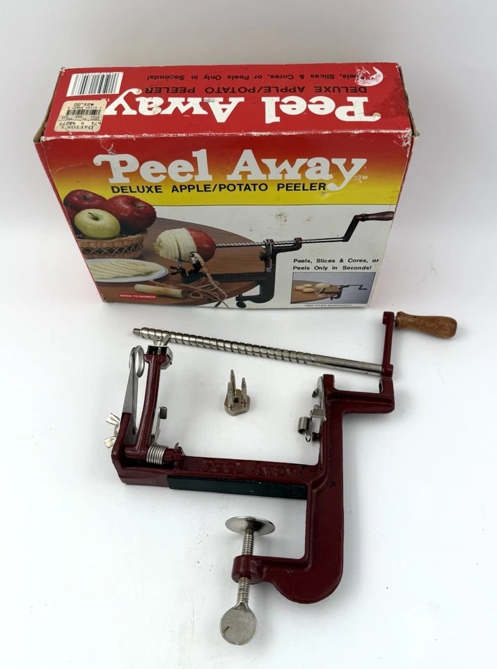 Back to Basics Peel Away Deluxe Apple Potato Peeler Clamp Mount w/ Box Untested - Image 2 of 4